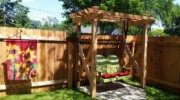 6' Tom Sawyer privacy fence with custom swing arbor